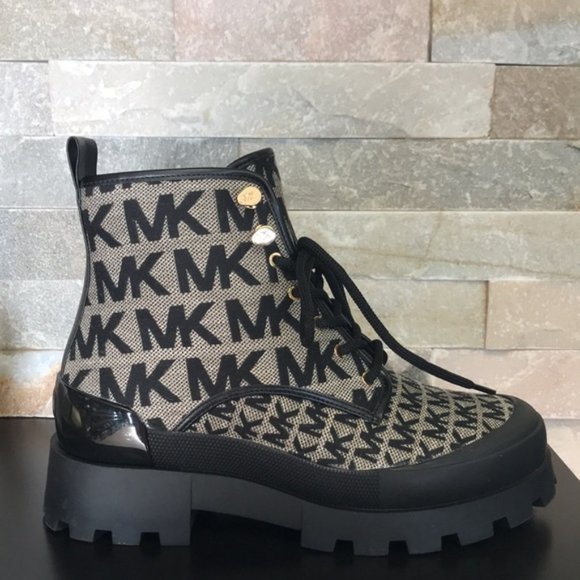 MICHAEL Michael Kors Payton Logo Jacquard Combat Boot - Picture 6 of 7